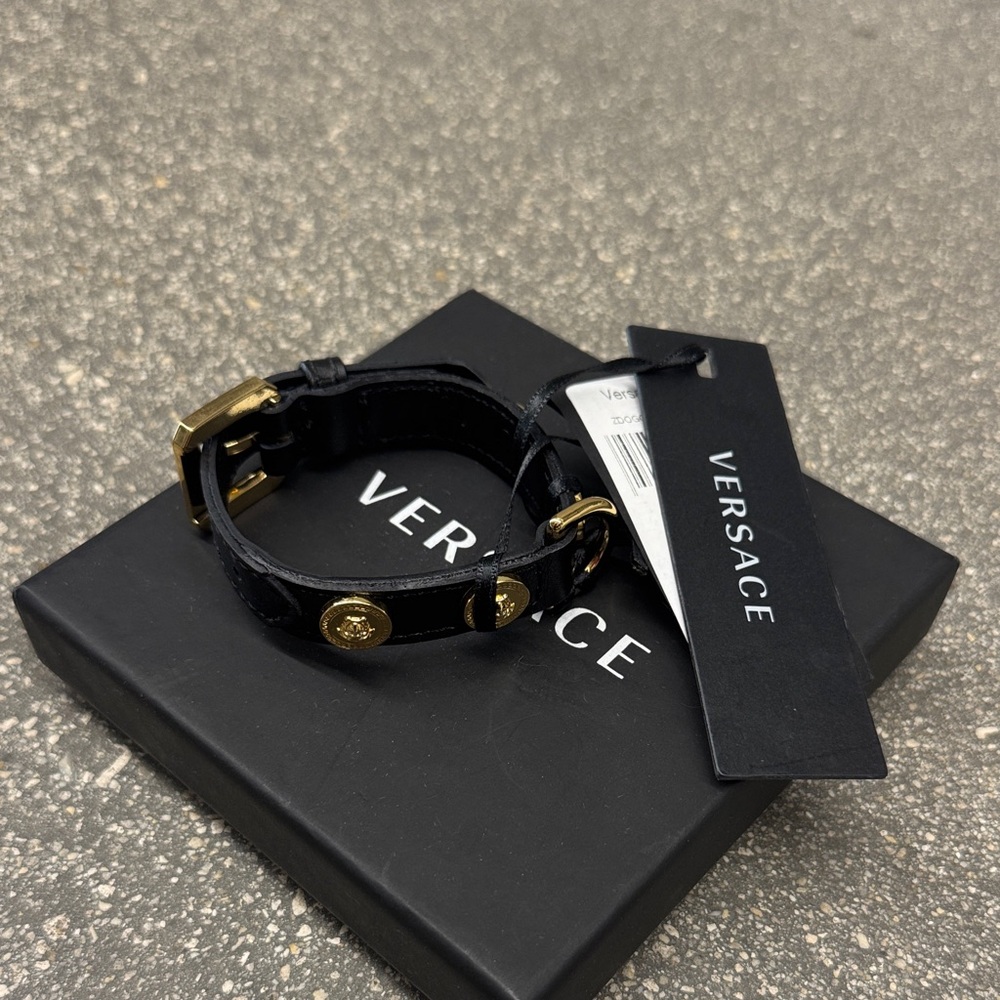Versace Black Bracelet with Gold Details